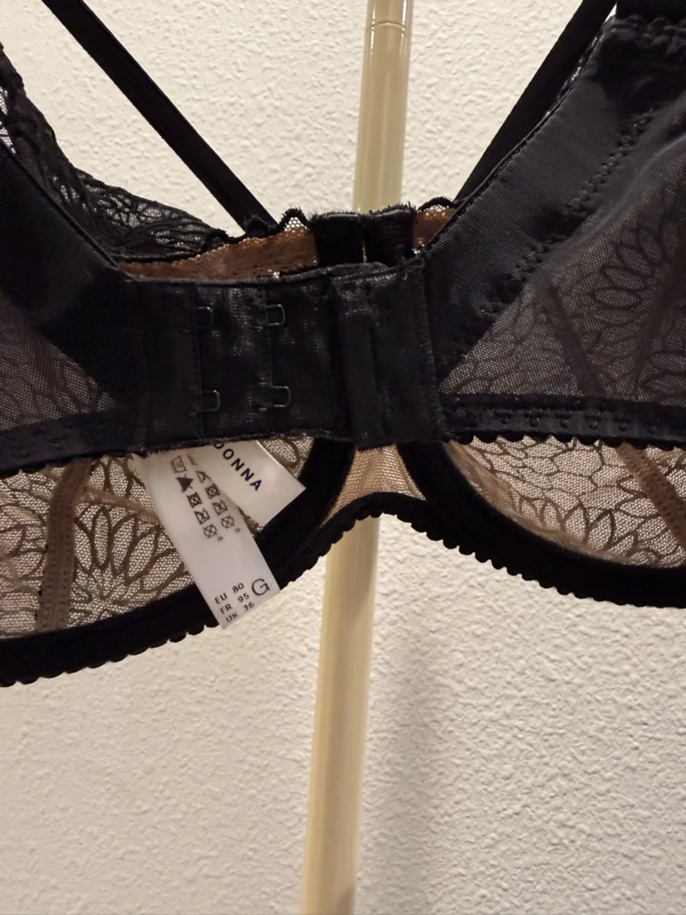 Primadonna Sophora Black Floral Lace Underwire Bra with Straps US 36I / UK 36G - Picture 6 of 8